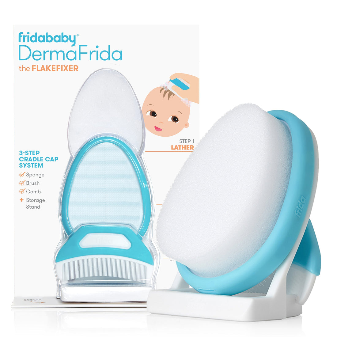 Frida Baby DermaFrida FlakeFixer 3-Step Cradle Cap Care System