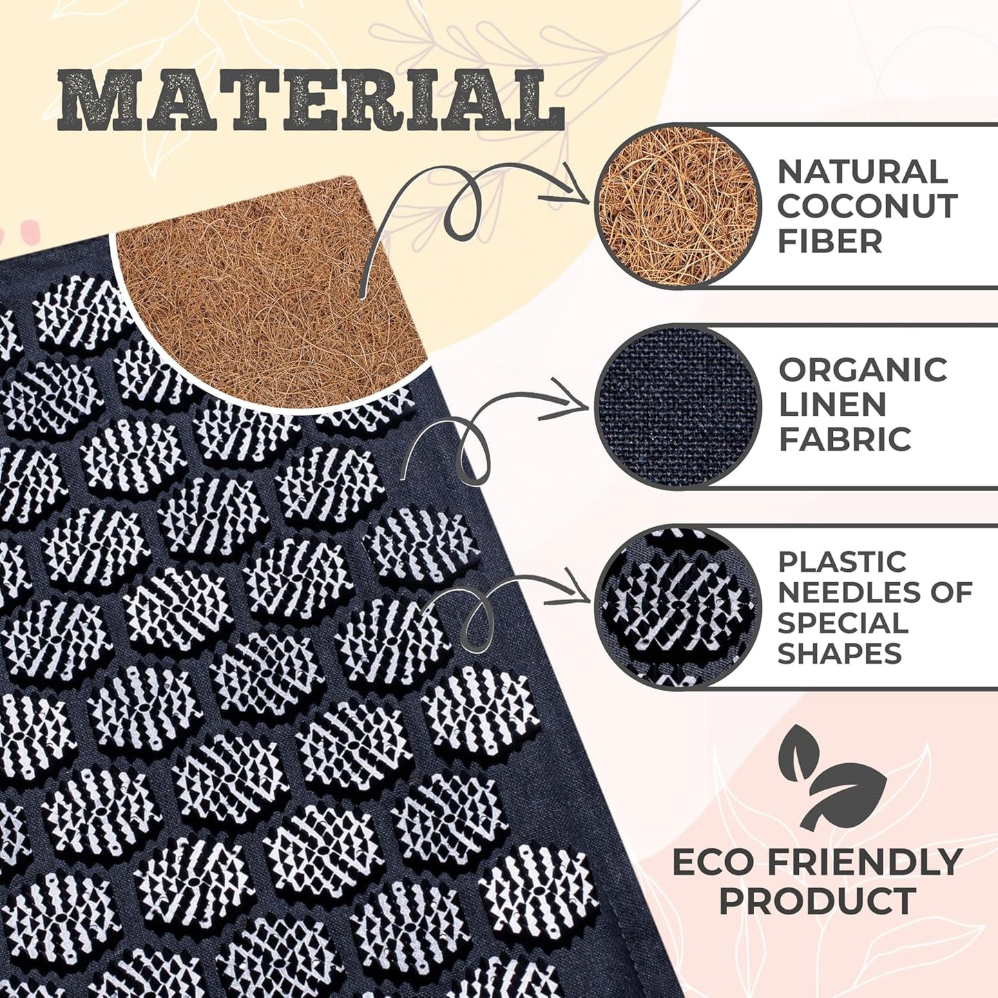 Acupressure Mat + Pillow Set Back Neck Pain Relief Women