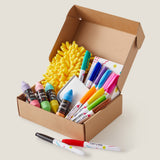 Tiny Land Magnitales Easel Art Kit - 12 Markers, 4 Dual-Color Chalks, Magnetic Eraser & Storage Box