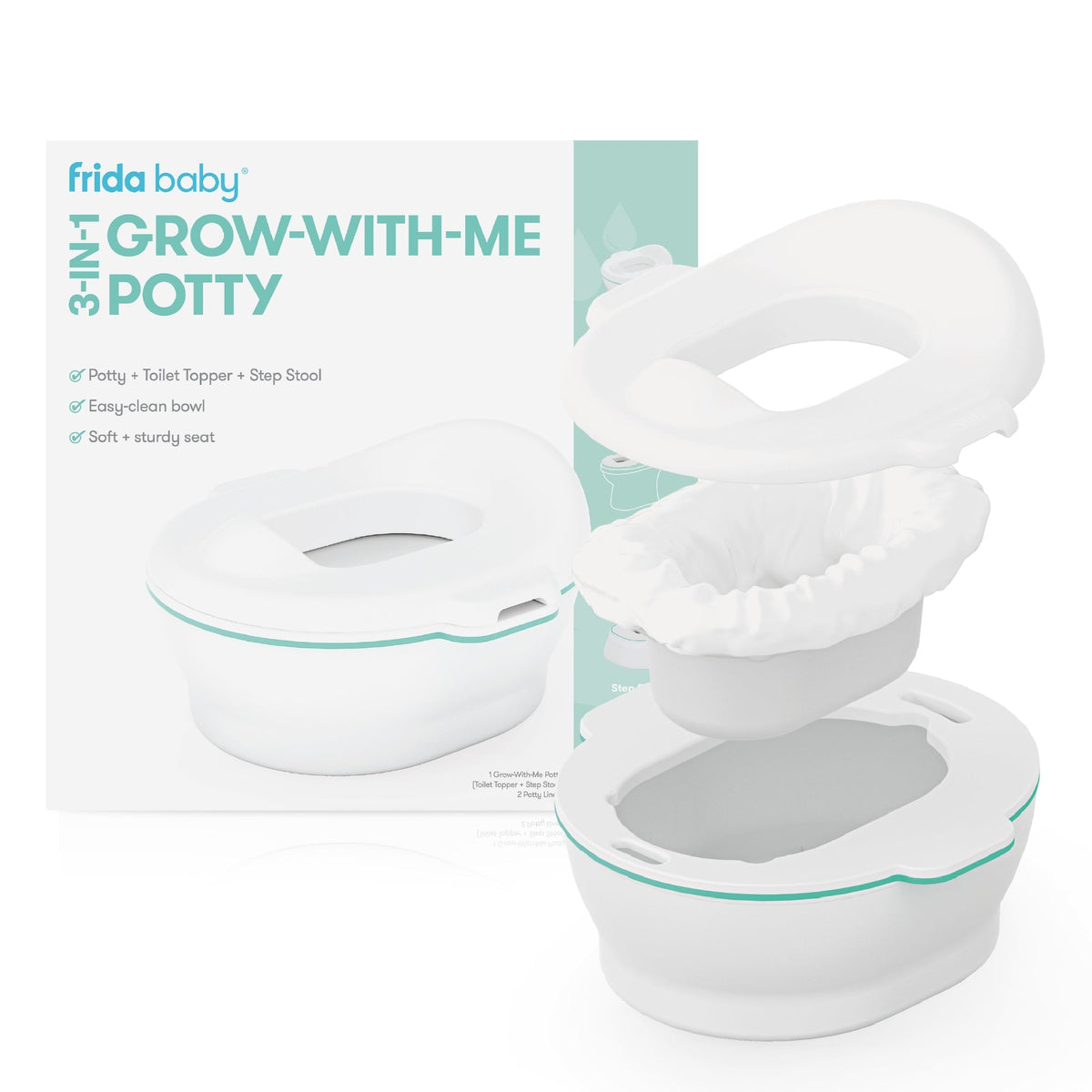 Frida Baby 3-in-1 Grow-With-Me Potty Training Toilet Seat and Step Stool