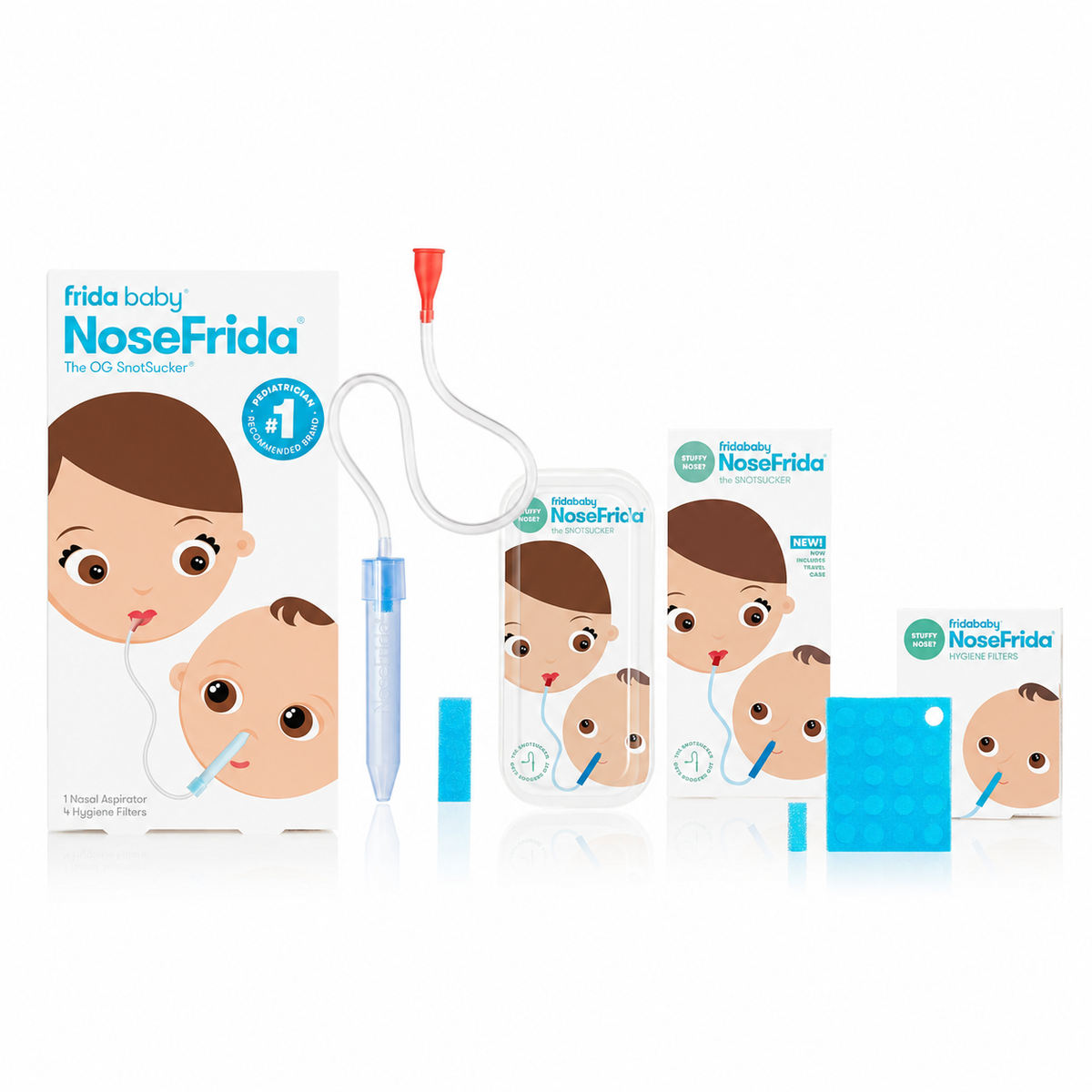 Frida Baby NoseFrida 2-Pack Nasal Aspirator Bundle with Travel Case and Hygiene Filters