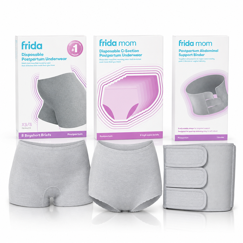 Frida Mom Disposable Postpartum Underwear & Abdominal Support Binder Bundle