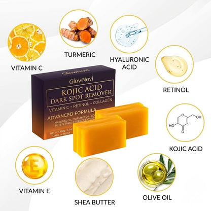 Kojic Acid Cleansing Soap with Vitamin C & Turmeric – 2 Pack