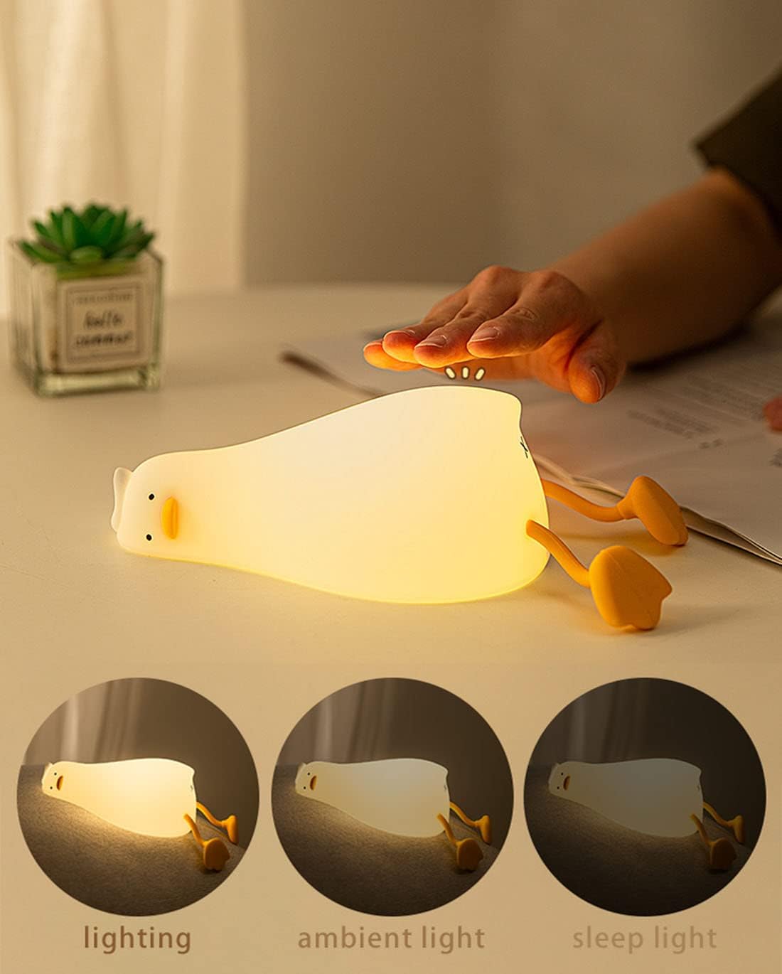 Cute LED Duck Night Light with Touch Control
