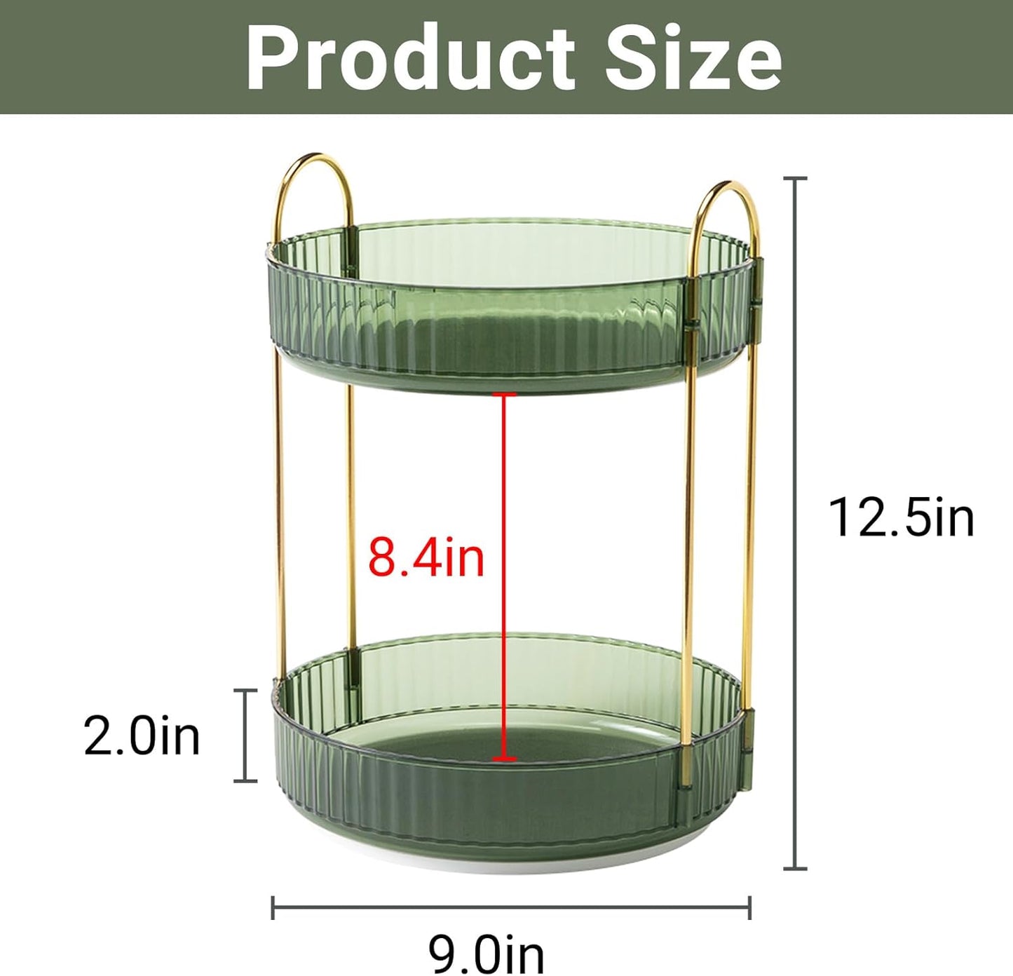 360° Rotating 2-Tier Makeup & Skincare Organizer