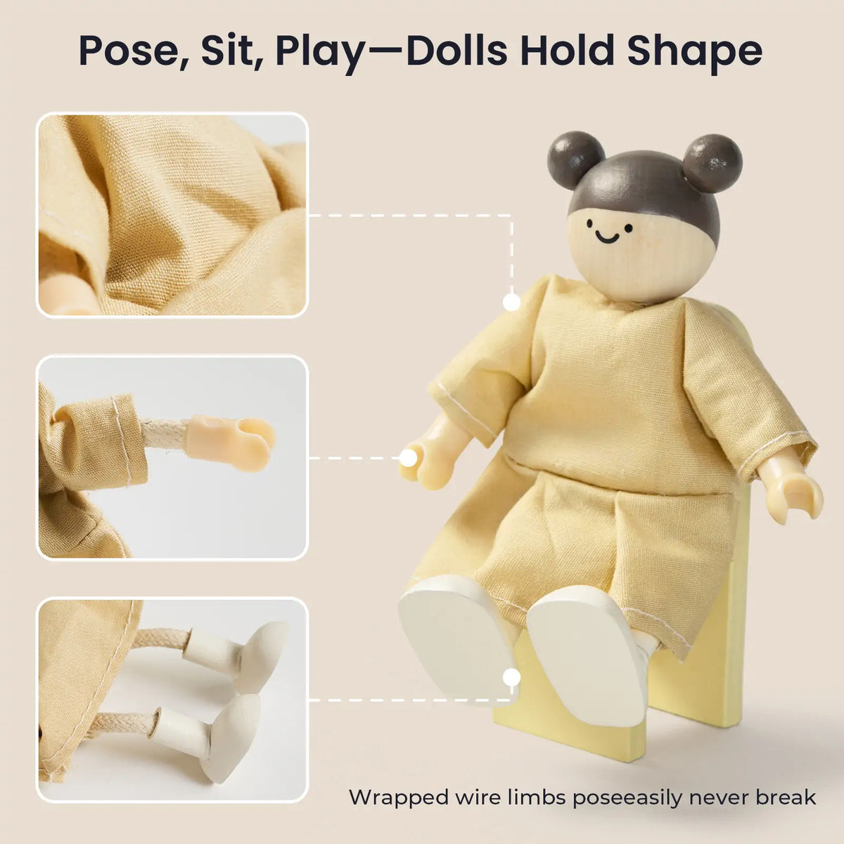 Wooden Dollhouse Dolls - product image 4