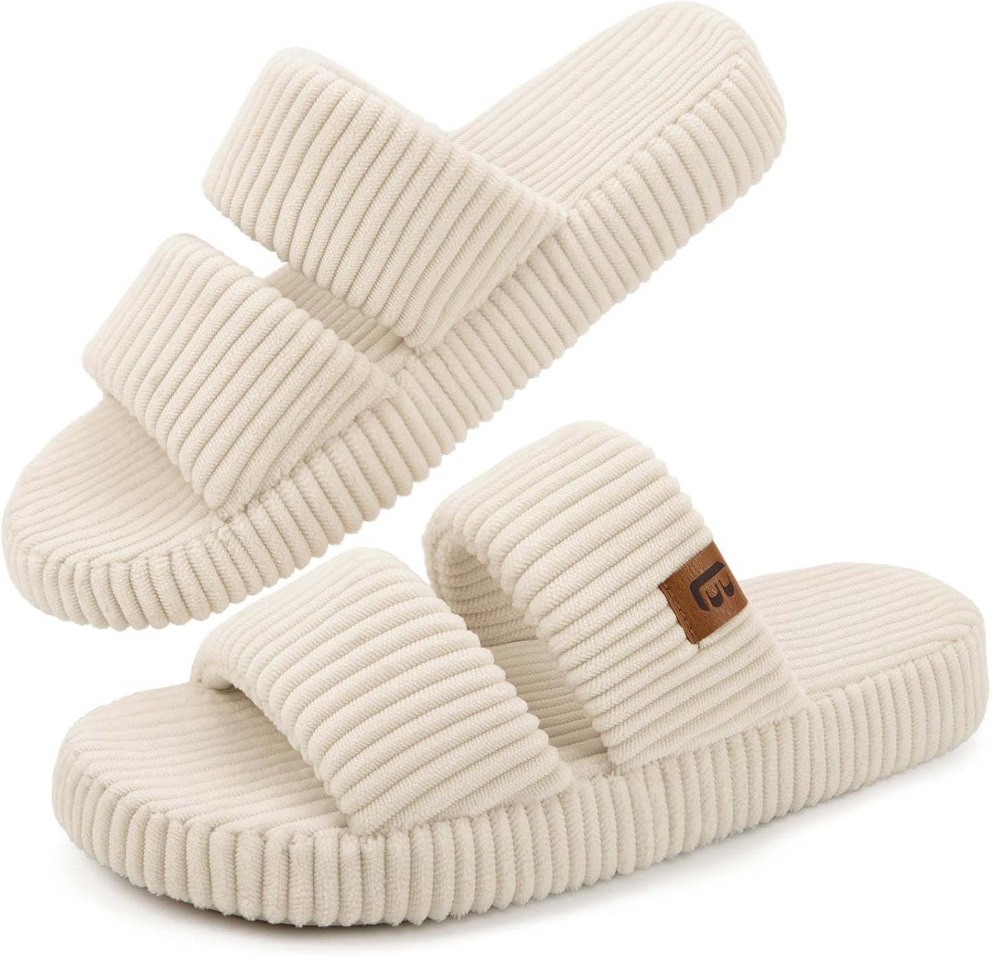 Women's Memory Foam Open Toe House Slippers