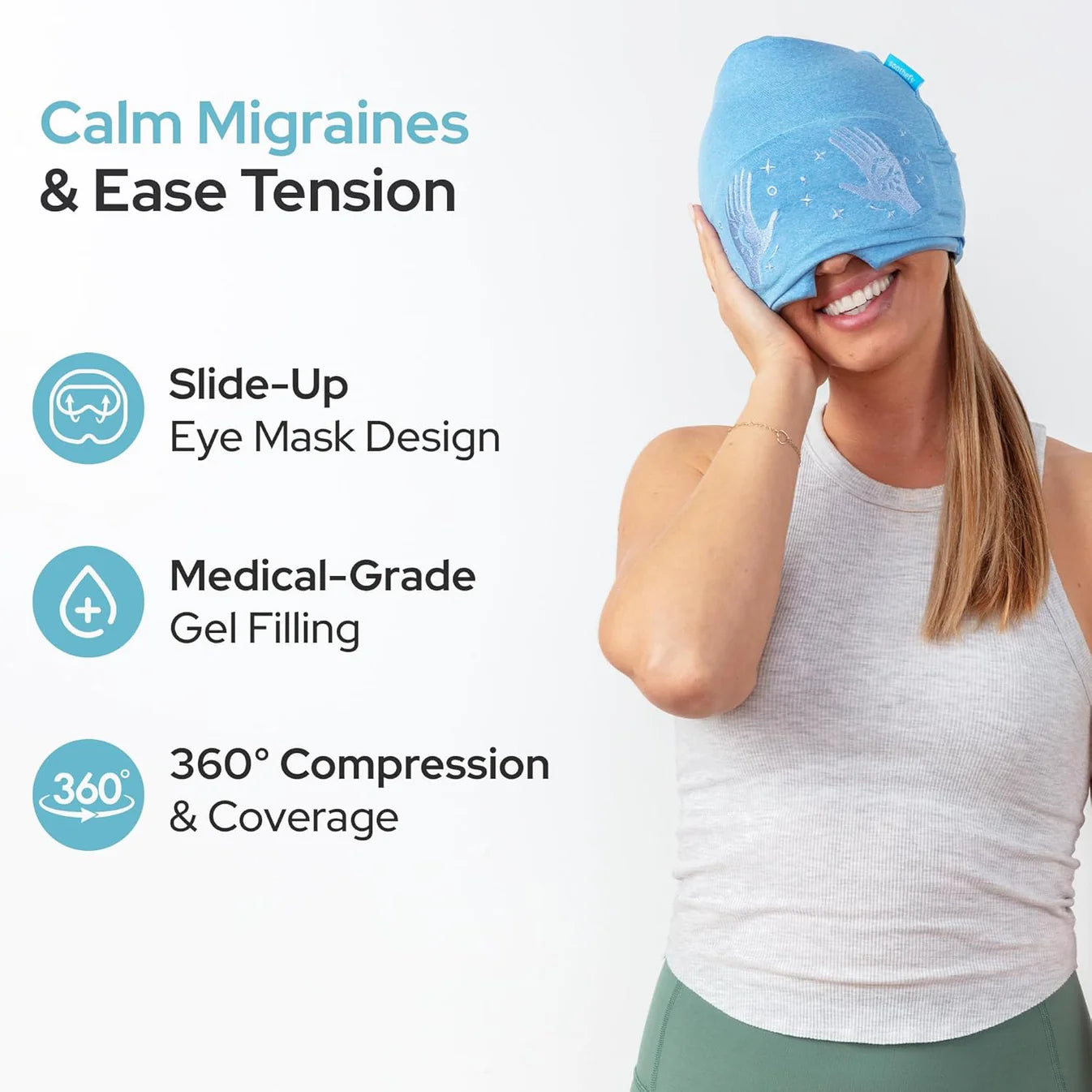 Migraine Relief Cap Full Head Cooling Compression Women