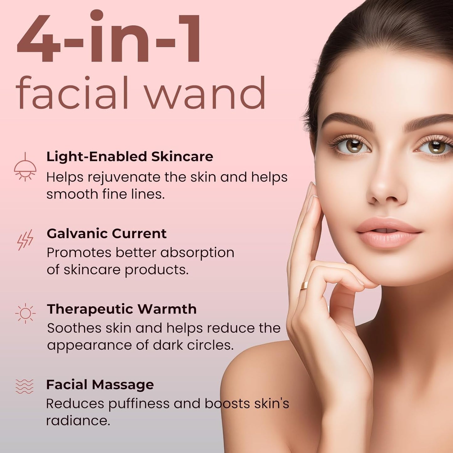 4-in-1 Red Light Therapy Wand for Face & Neck