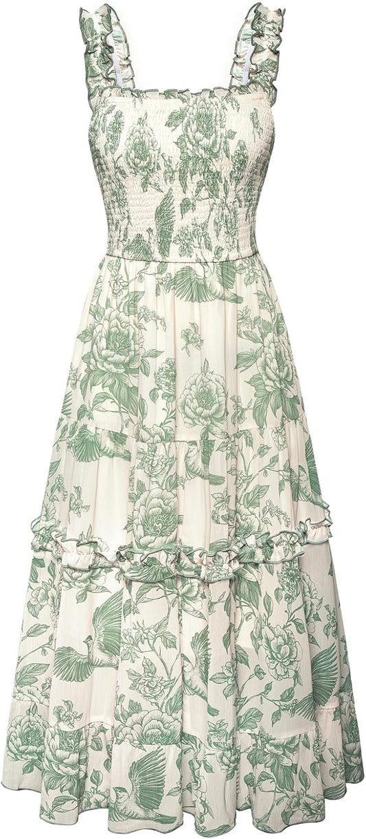 Women's Floral Smocked Cottagecore Sundress