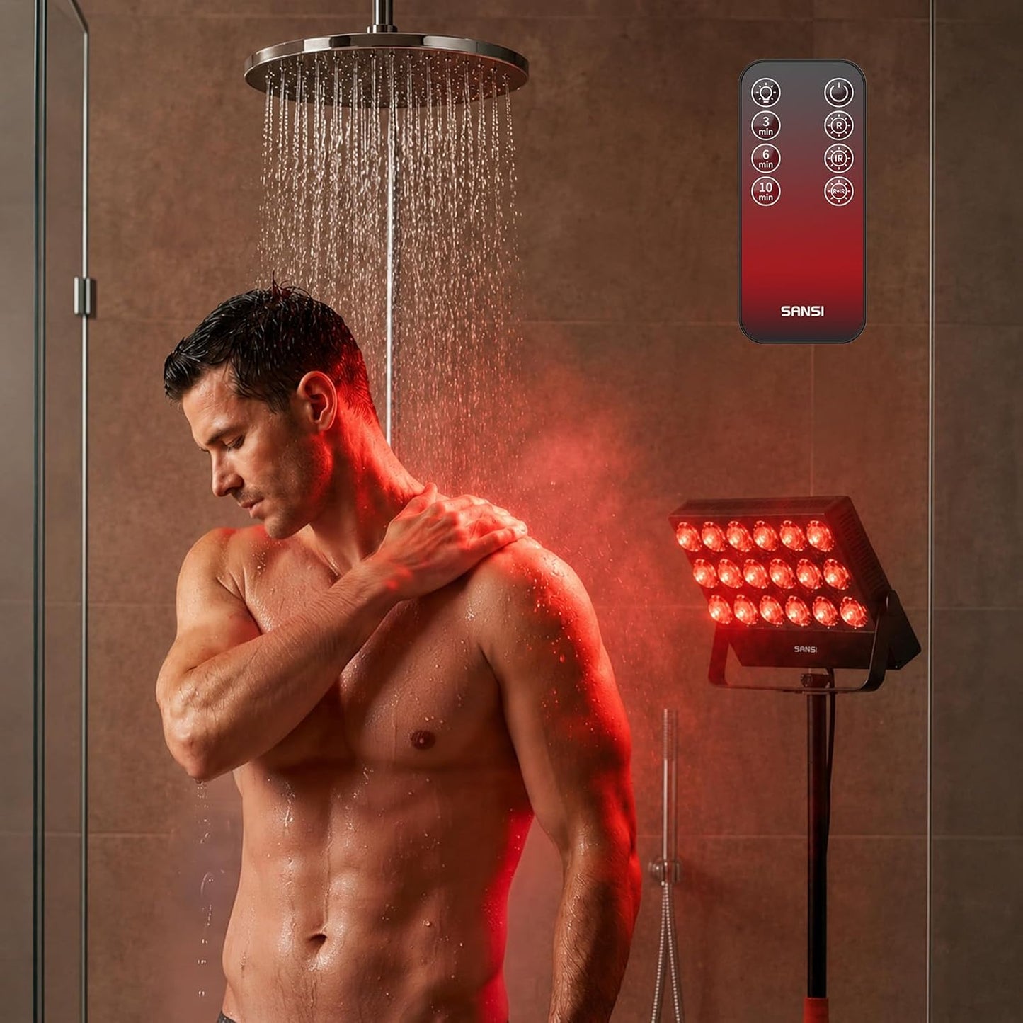 Red Light Therapy Lamp for Face & Body with Adjustable Stand