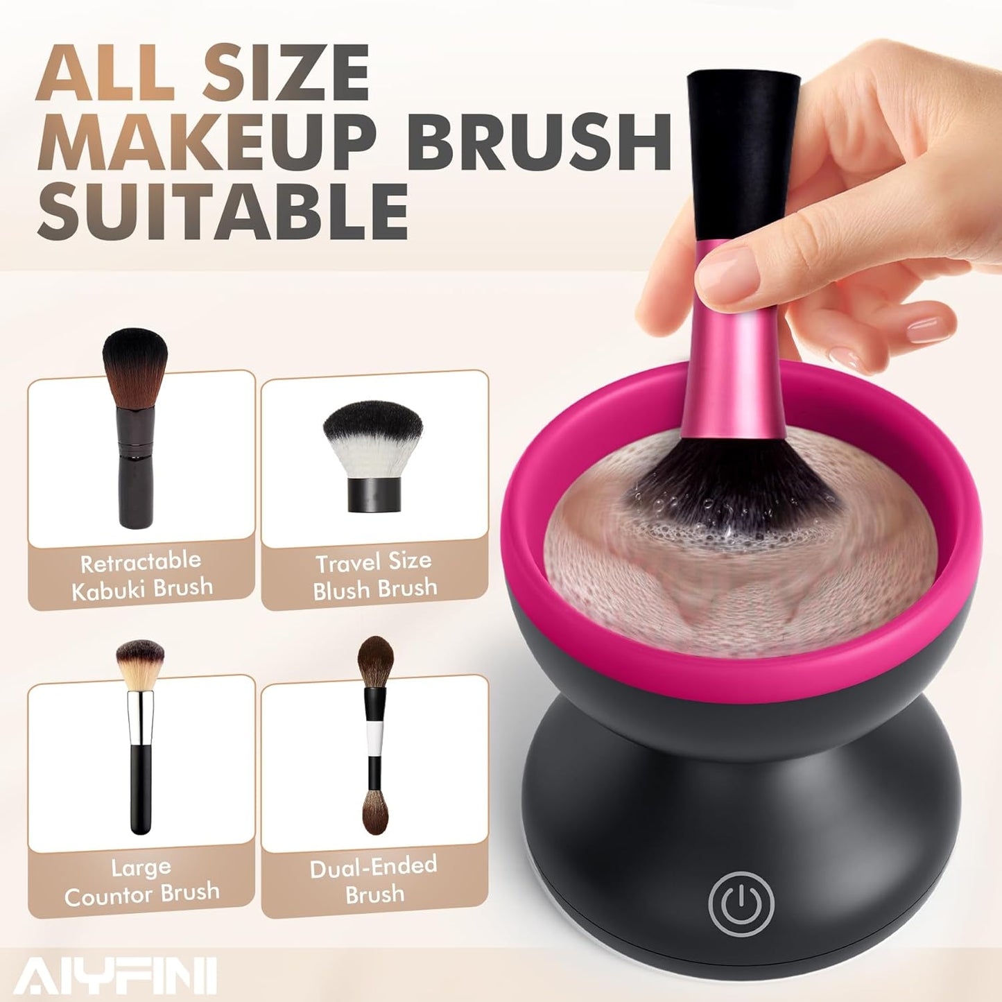 Electric Makeup Brush Cleaner Machine – Fast Spinning Washer
