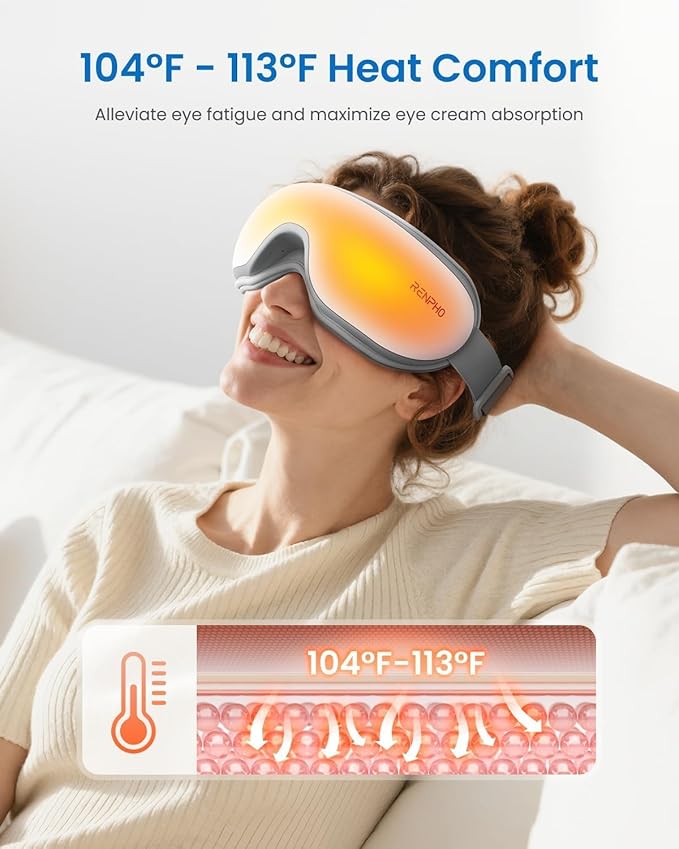 Eye Massager with Heat — Air Compression 4 Modes USB-C Women