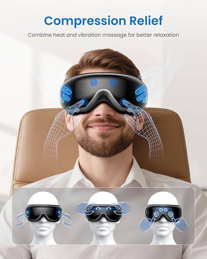Eye Massager with Heat — Air Compression 4 Modes USB-C Women