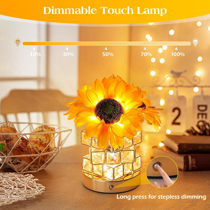 Rechargeable Sunflower Touch Table Lamp with 3 Color Modes