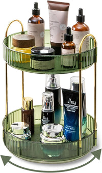 360° Rotating 2-Tier Makeup & Skincare Organizer