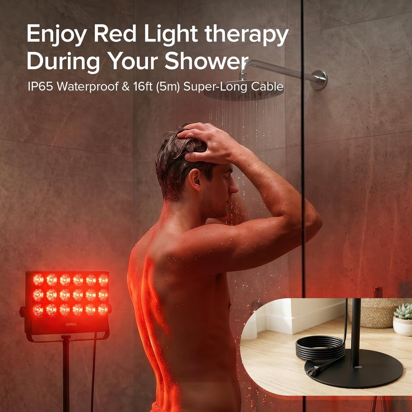 Red Light Therapy Lamp for Face & Body with Adjustable Stand