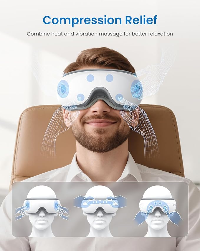 Eye Massager with Heat — Air Compression 4 Modes USB-C Women