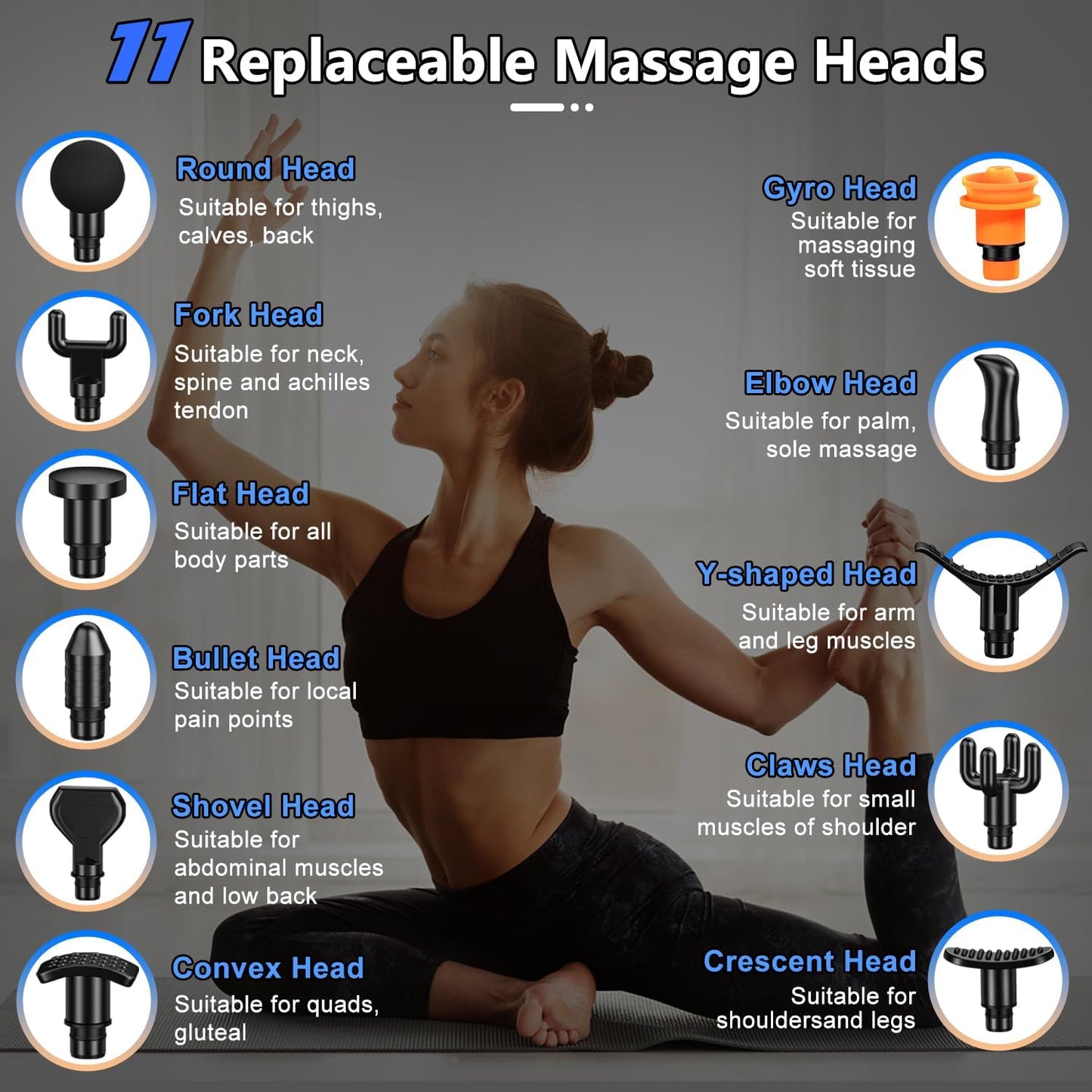 Deep Tissue Massage Gun with Multiple Attachments