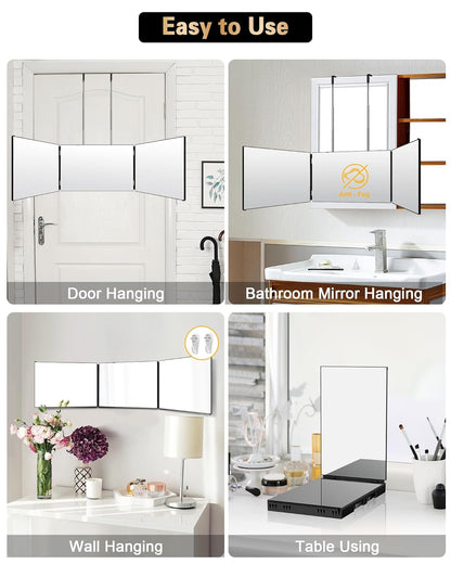 360° Self Hair Cutting Mirror with Anti-Fog HD Glass