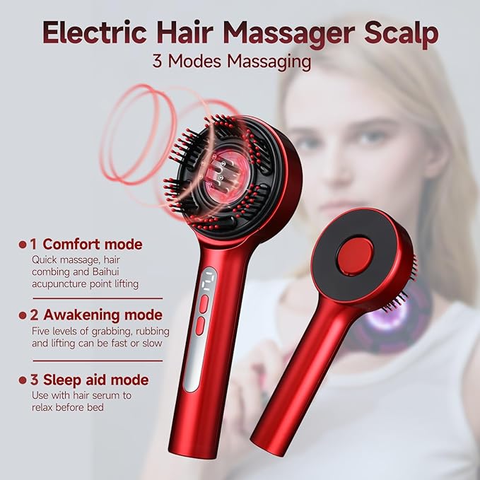 Scalp Massager 3-in-1 Electric Hair Growth + Oil Applicator
