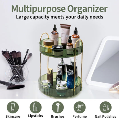 360° Rotating 2-Tier Makeup & Skincare Organizer