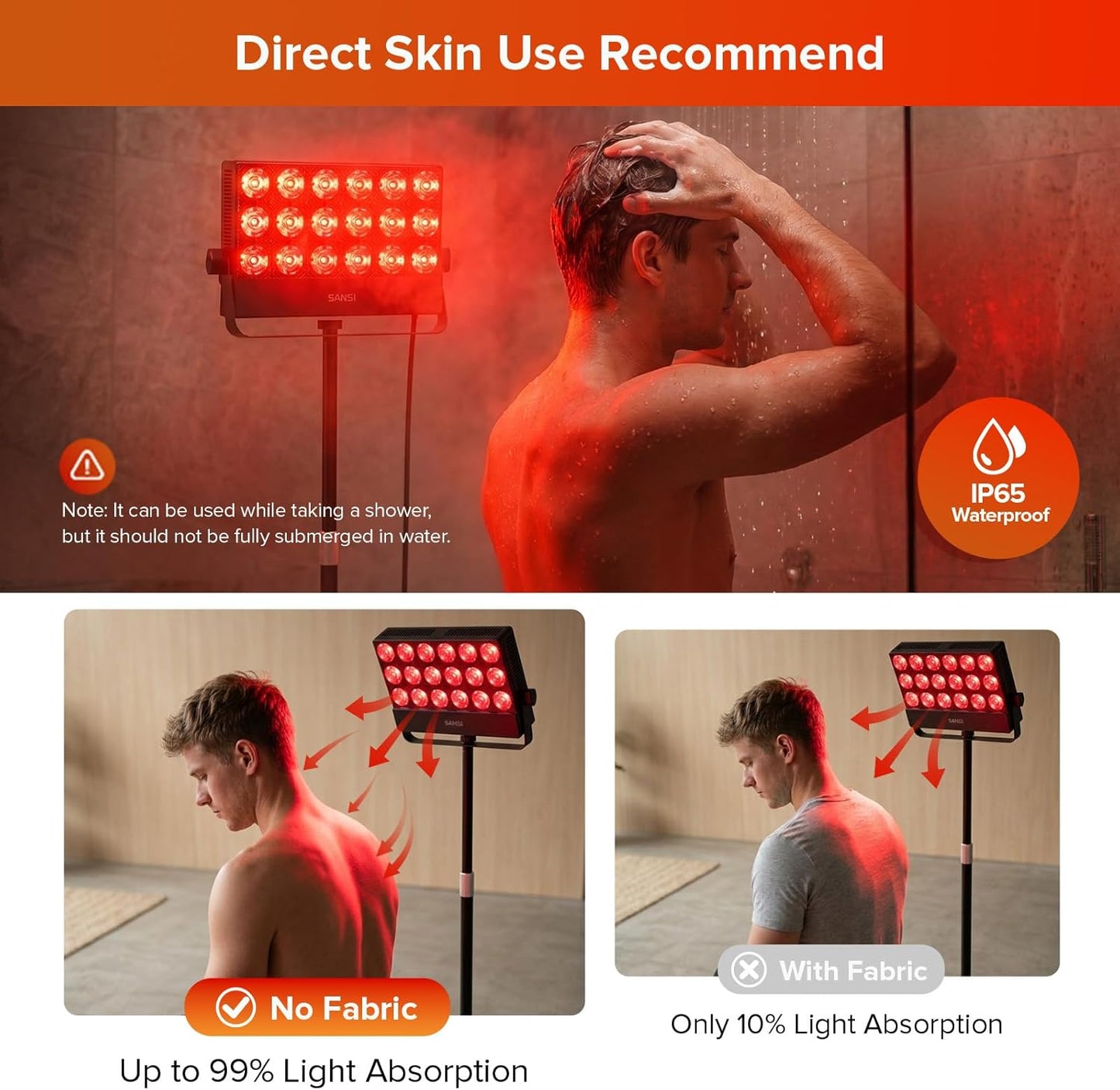 Red Light Therapy Lamp for Face & Body with Adjustable Stand