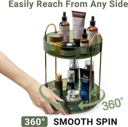 360° Rotating 2-Tier Makeup & Skincare Organizer
