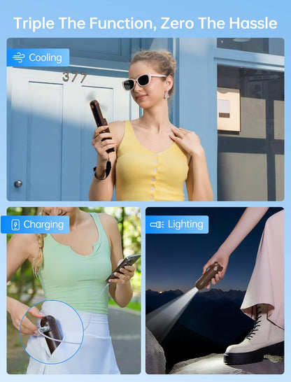 3-in-1 USB Rechargeable Handheld Mini Fan