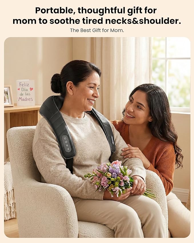 Neck Massager Cordless Shiatsu with Heat Deep Tissue Women