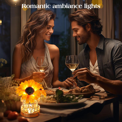Rechargeable Sunflower Touch Table Lamp with 3 Color Modes
