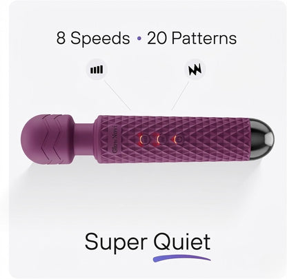 Cordless Handheld Wand Massager with 8 Speeds & 20 Modes
