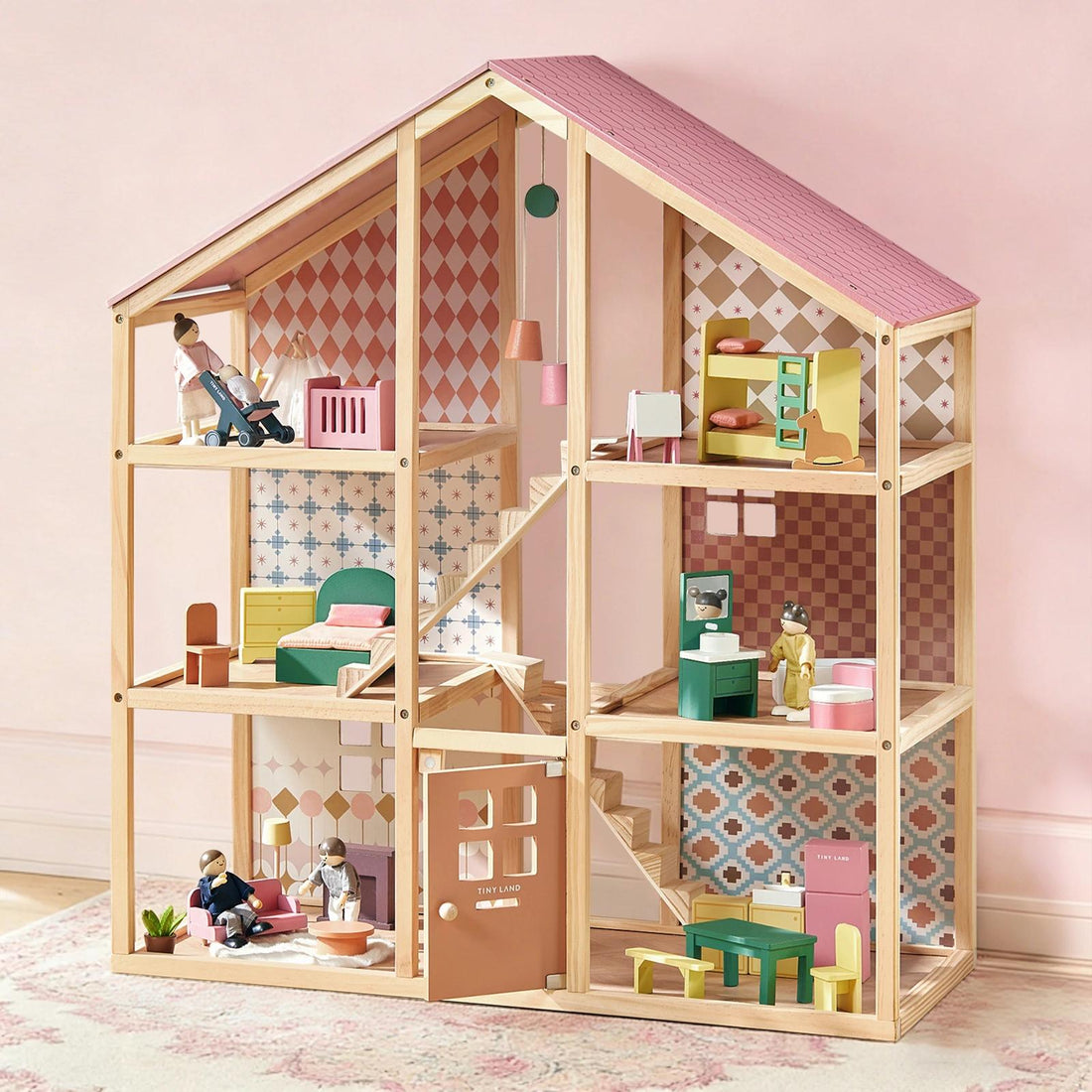 Tiny Land® Sweetwood Pegasus Dollhouse & Wooden Dollhouse Dolls