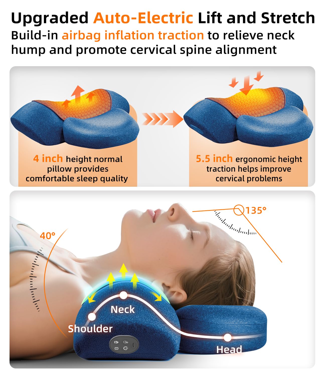 Heated Neck Stretcher Cervical Traction Pain Relief Women