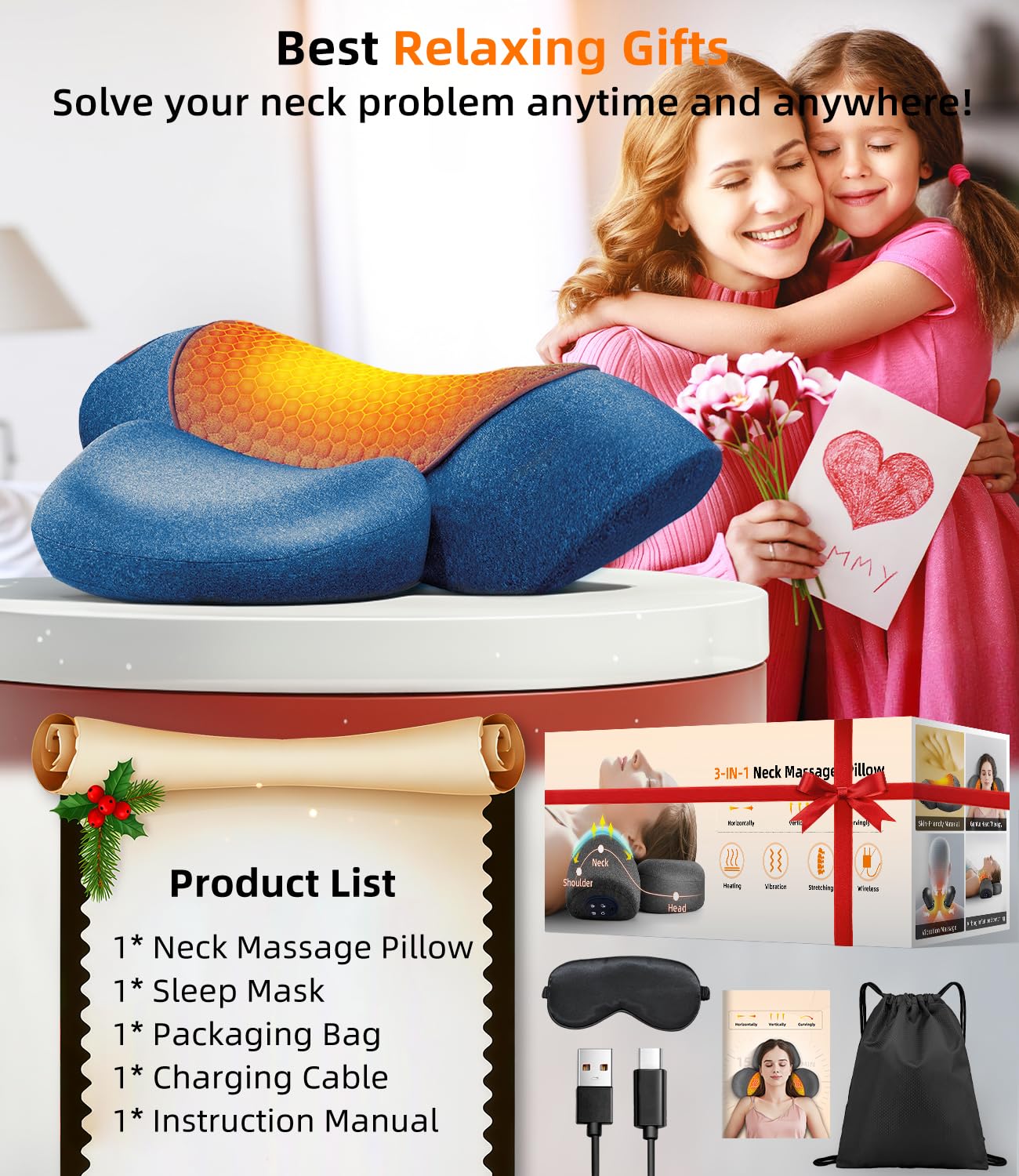 Heated Neck Stretcher Cervical Traction Pain Relief Women