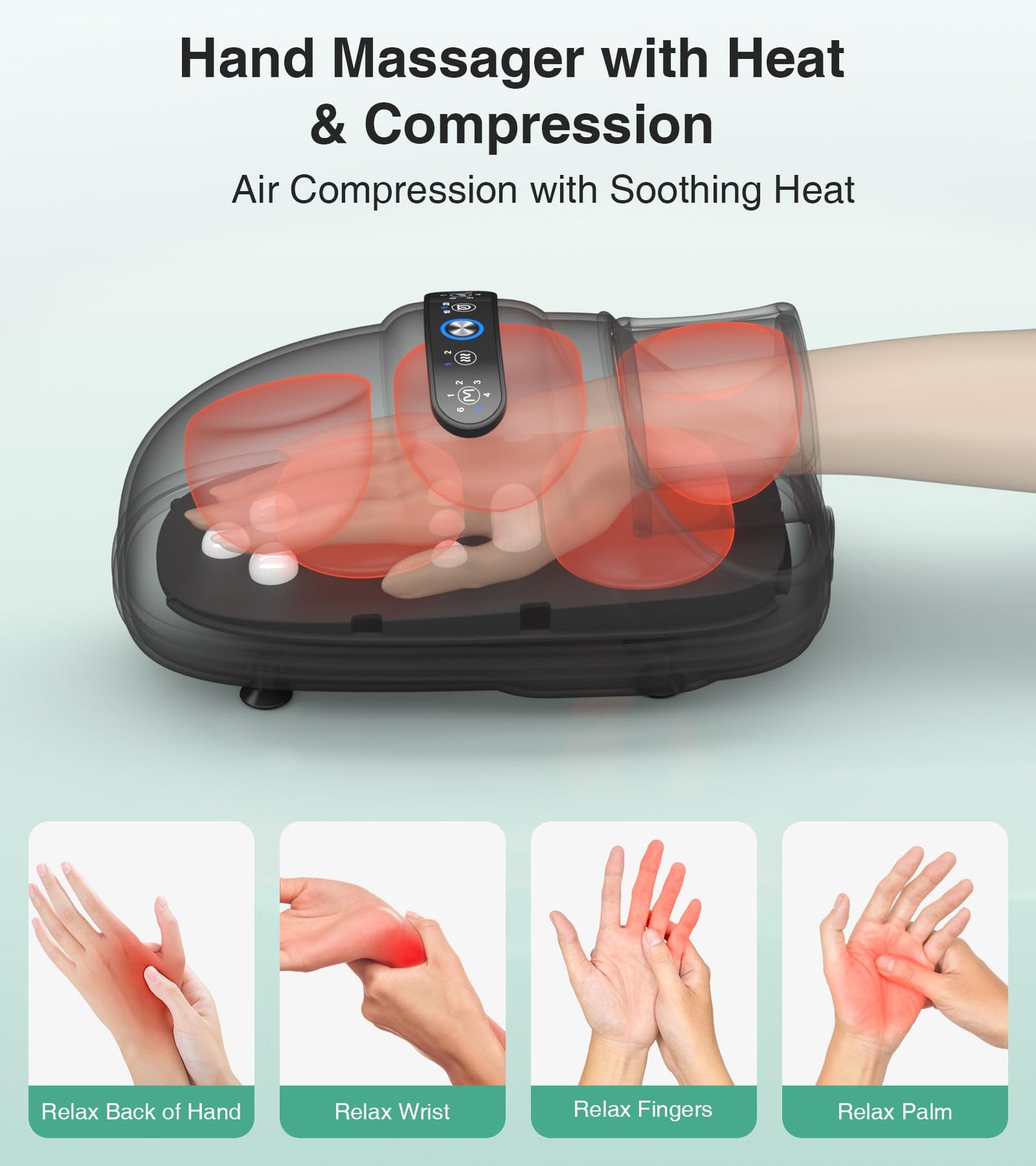 Hand Massager with Heat + Compression Arthritis Carpal Tunnel