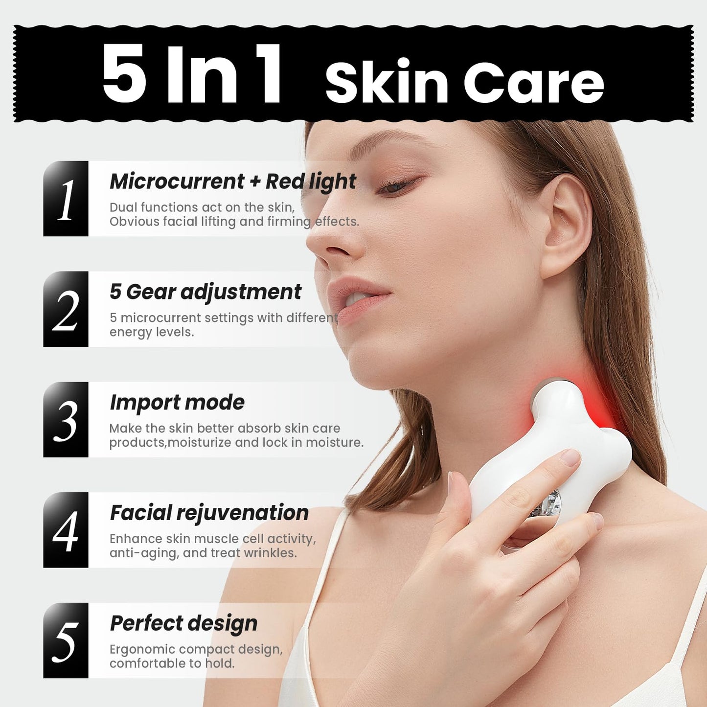 Microcurrent Face Lift Device EMS Anti-Aging Women