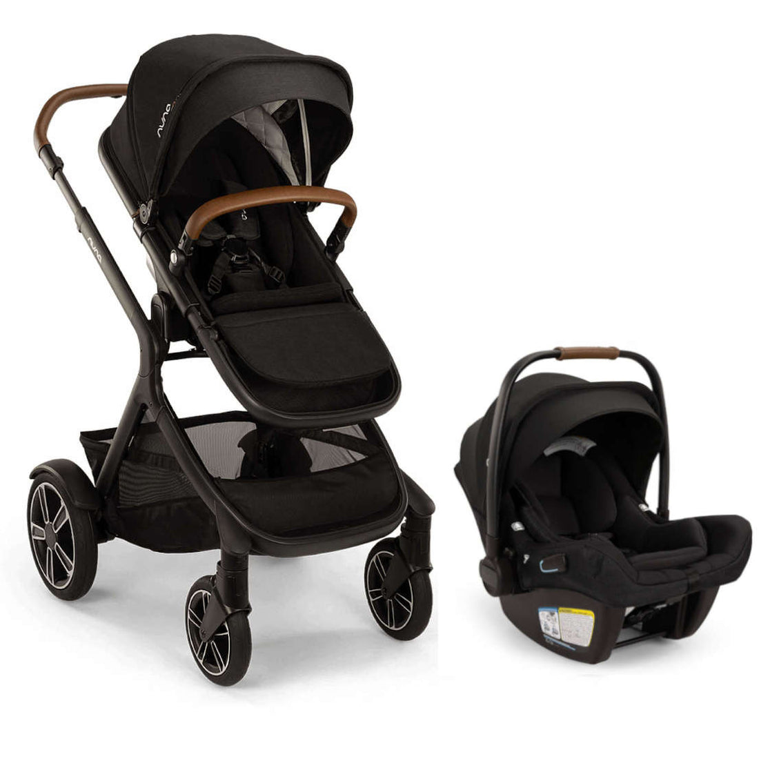 Nuna DEMI next Stroller + PIPA Aire RX Travel System Bundle - Caviar / Chocolate