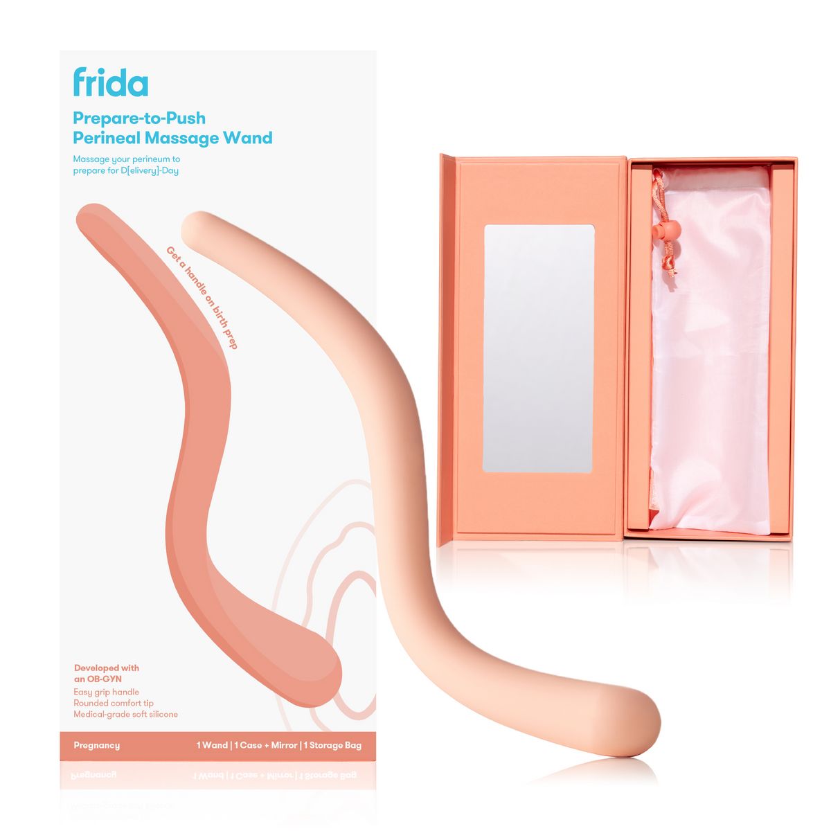 Frida Mom Prepare-to-Push Perineal Massage Wand with Mirror, Case and Storage Bag
