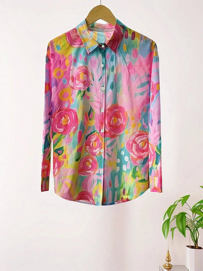 Women's Colorful Printed Casual Blouse