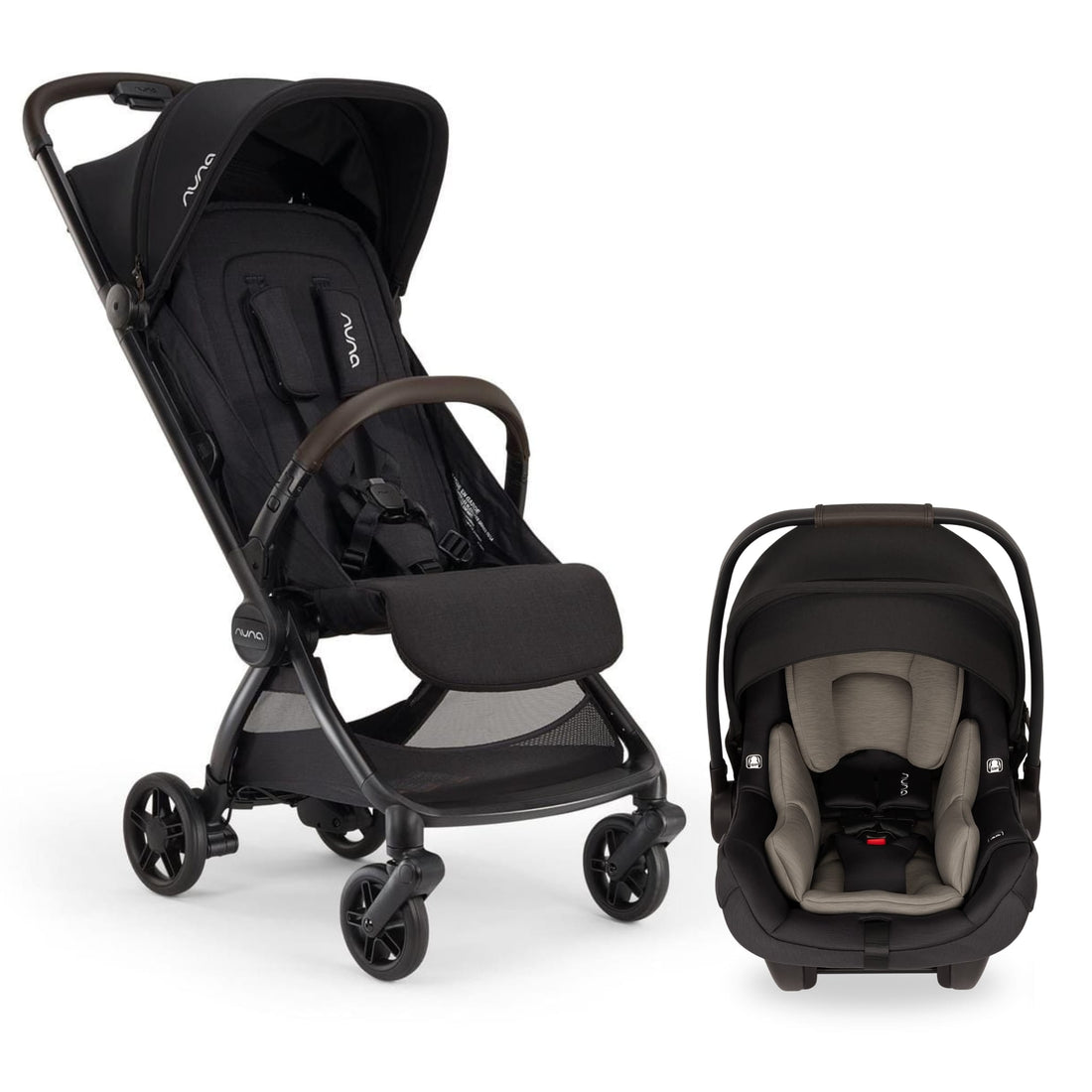 Nuna VIAA cabn + PIPA aire Stroller & Car Seat Travel System Bundle - Caviar