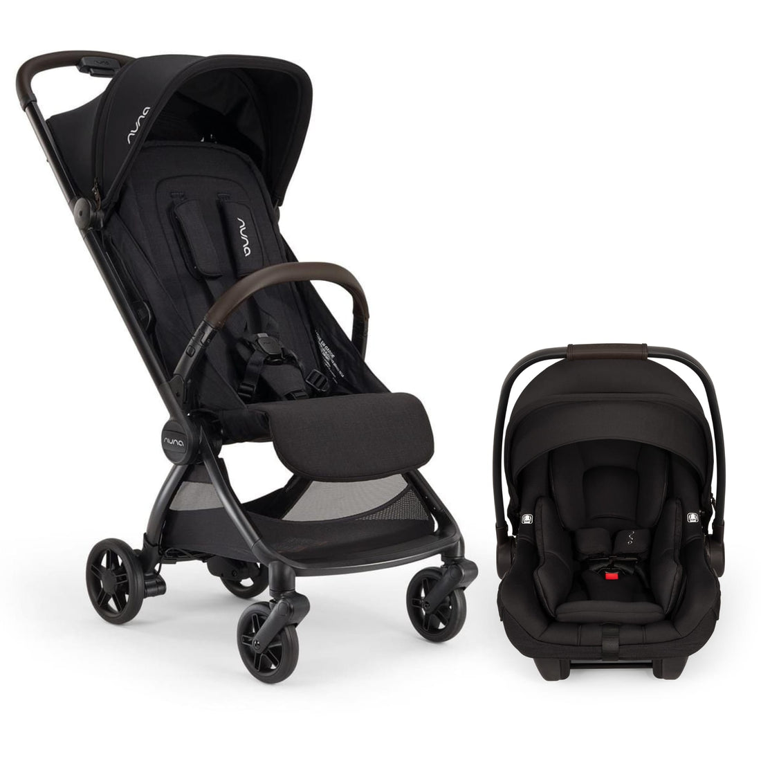 Nuna VIAA cabn + PIPA aire RX Stroller & Car Seat Travel System Bundle - Caviar