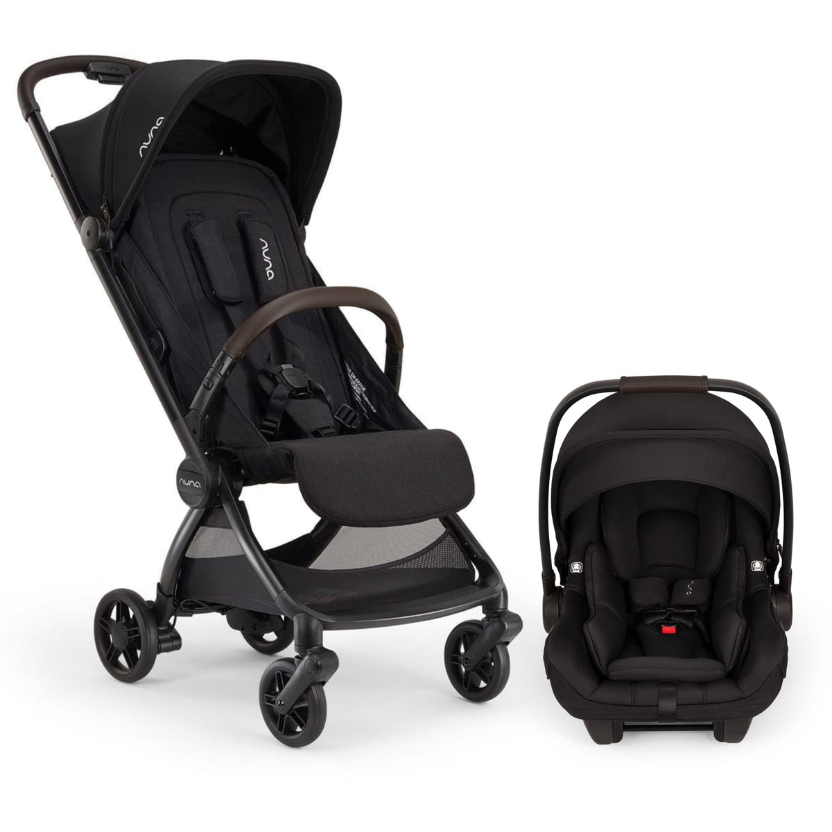 Nuna VIAA cabn + PIPA aire RX Stroller & Car Seat Travel System Bundle - Caviar