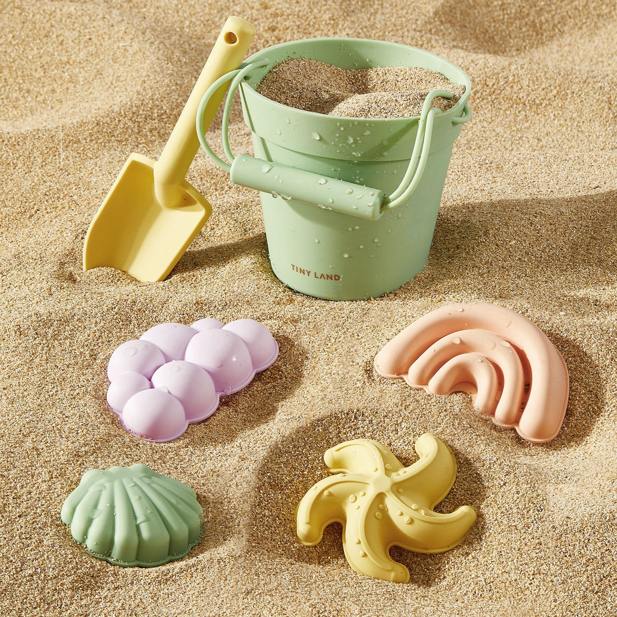 Tiny Land Sand-Buddies Silicone Sand Toy Set for Kids - Beach & Sandbox Play