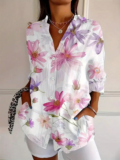 Women's Colorful Printed Casual Blouse