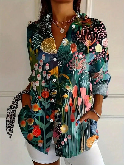 Women's Colorful Printed Casual Blouse