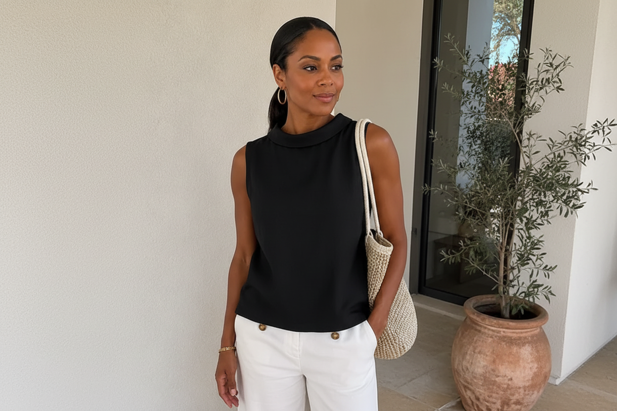 Women's Sleeveless Roll Neck Casual Top