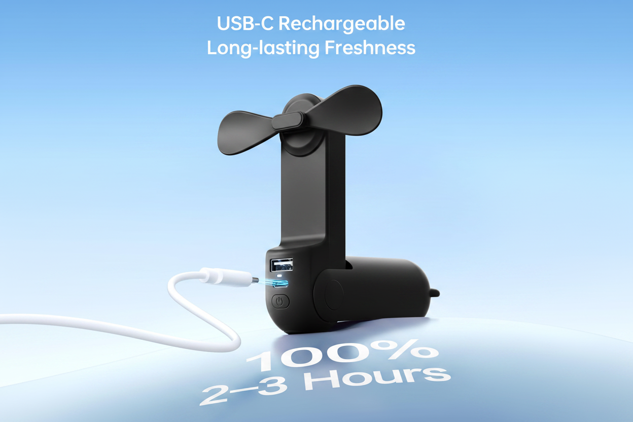 3-in-1 USB Rechargeable Handheld Mini Fan