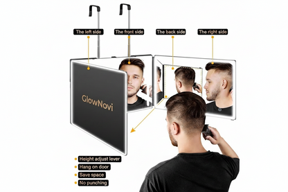 360° Self Hair Cutting Mirror with Anti-Fog HD Glass