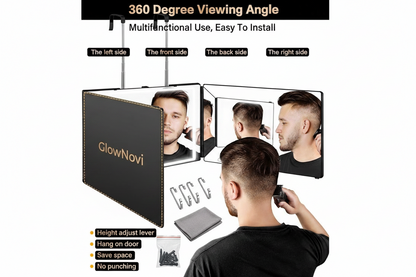 360° Self Hair Cutting Mirror with Anti-Fog HD Glass